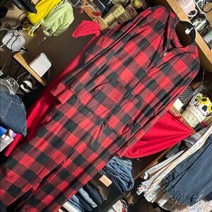 #0 041 size 3/4 torrid Red and Black Buffalo Plaid Zip-Front Sleep Onesie